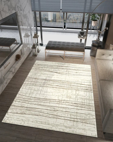 Ковер турецкий 0900A Planeta		 (Полиэстер, кремовый)