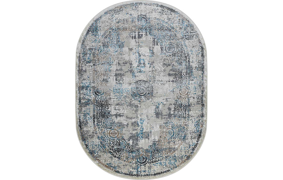 37908C OVAL BLUE FLS / BEIGE Roma