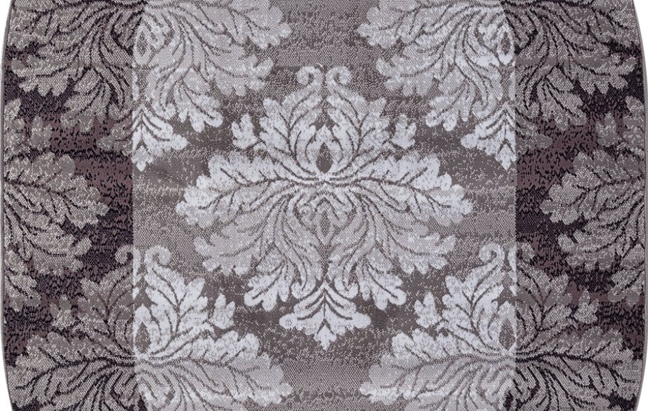Ковер D213 - GRAY-PURPLE - Овал - коллекция SILVER